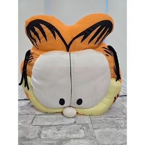 RARE Vintage GARFIELD HUGE Head Pillow Nylon Plush Cat 1990s Garfield & Friends